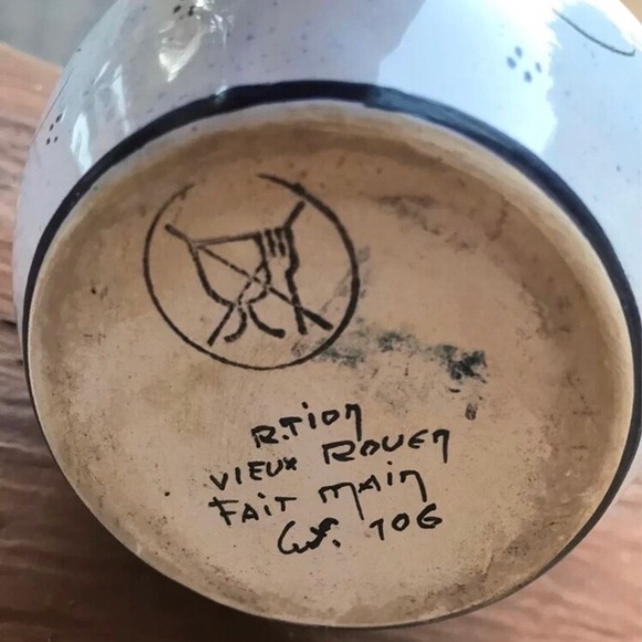 R. TION French Vase Ceramic Spring Multicolor NEW home art Summer/Fall GIFT! - Picture 5 of 9